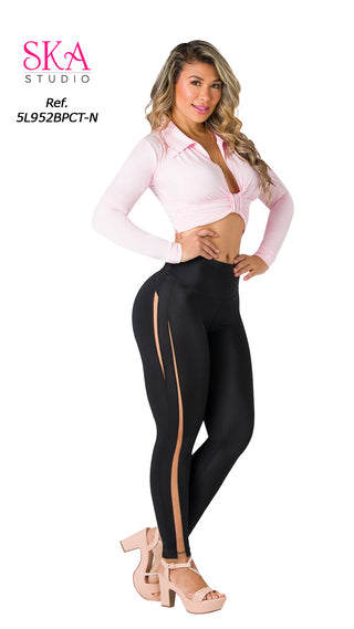 Legging Control Abdomen y Mesh 5L952BPCT-N - Negro