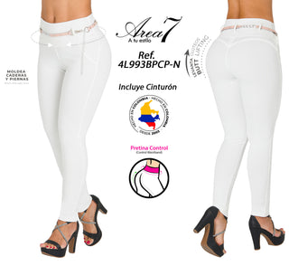 Legging Pretina Control 4L993BPCP-N - Blanco