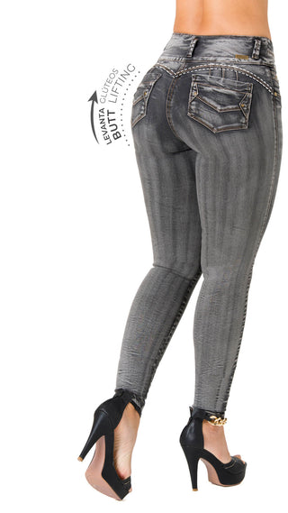 Jean Levanta Cola Skinny Ska 52609PNT-B - Gris