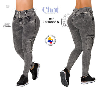 Jean Levanta Cola Skinny CHNT 71340PAP-N - Gris