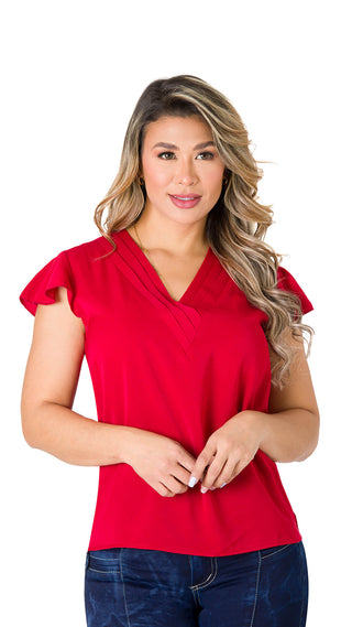 Blusa Formal Holgada 5B6192B - Rojo