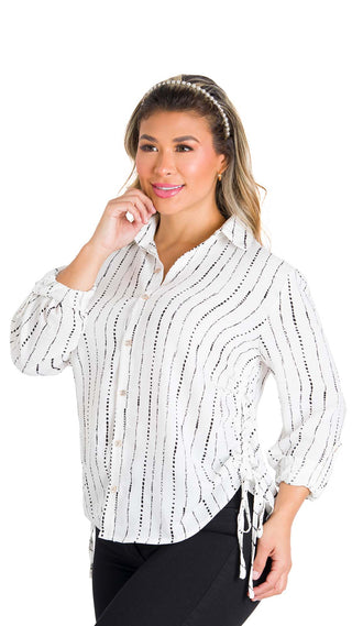 Blusa con Detalle Lateral 5B6590B - Blanco