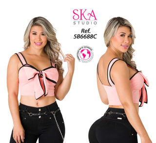 Crop Top con Moño 5B6688C - Salmon