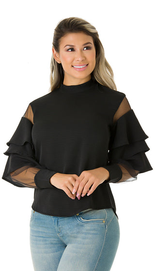 Blusa Manga Larga 5B3014B - Negro