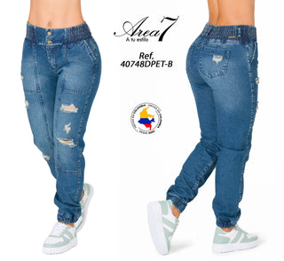 Baggy Jean con Rotos Area 7 40748DPET-B - Azul Oscuro