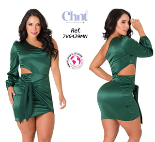 Vestido Mini Satín 7V6429MN - Verde