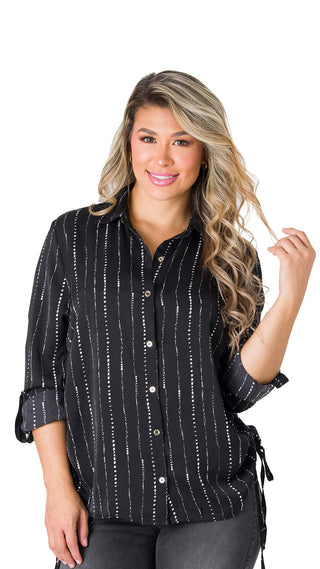 Blusa Cuello Camisero 5B6589B - Negro