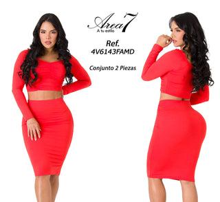 Conjunto Falda Midi 4V6143FAMD - Rojo