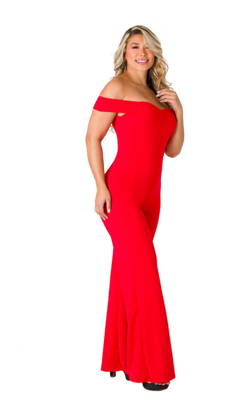 Jumpsuit Elegante Off Shoulder 5V6626EMX - Rojo