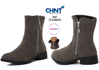 Botas Tacón Bajo  Con Ajuste Lateral 7C53BOPL - Gris