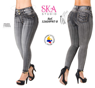 Jean Levanta Cola Skinny Ska 52609PNT-B - Gris