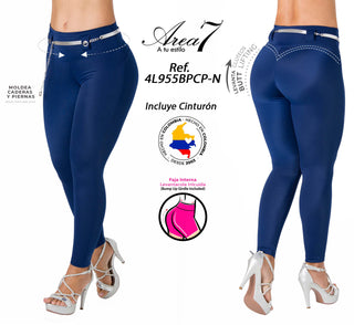 Legging Levantacola Moldeador 4L956BPCT-N - Azul