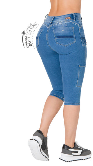 Capris Levanta Cola Skinny CHNT 71320CAPD-B - Azul Medio