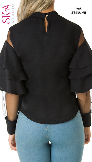 Blusa Manga Larga 5B3014B - Negro