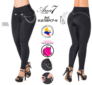 Leggings LevantaCola Pretina Control Area7 4L870BPCP-N - Negro