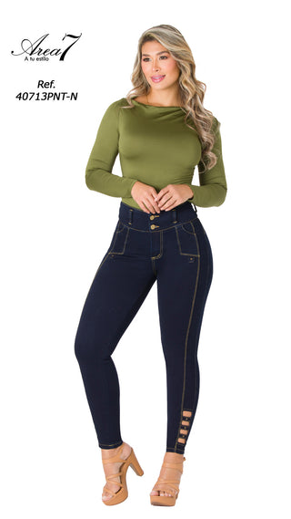 Push up jean Area7 40713PNT-N - Petroleo