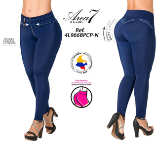 Legging Double Strap con Cierre en Pretina 4L966BPCP-N - Azul