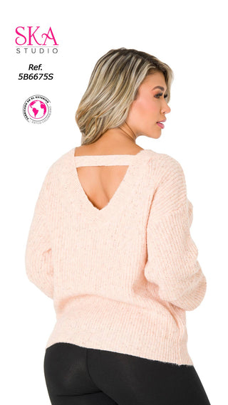 Suéter Cuello Redondo 5B6675S - Palo de Rosa