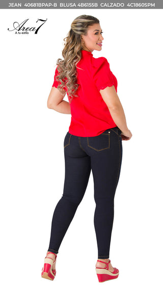 Jean Levanta Cola Skinny Area7 40681BPAP-B - Petroleo