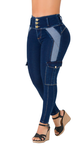 Jean Levanta Cola Skinny CHNT 71325BPAT-N - Azul Oscuro