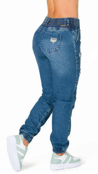 Baggy Jean con Rotos Area 7 40748DPET-B - Azul Oscuro