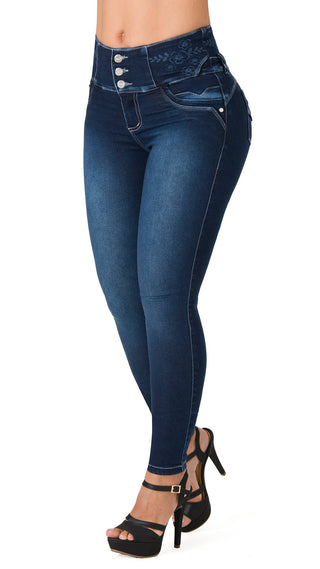 Jean Levanta Cola Skinny Area7 40684PAP-B - Azul Oscuro