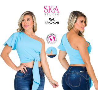 Blusa Asimétrica 5B6752B - Azul