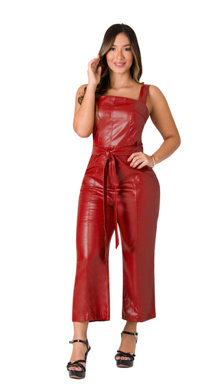 Jumpsuit Efecto Cuero 5V6567EMD - Rojo