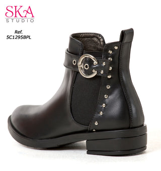 Botas Tacon Bajo Con juste 5C1295BPL - Negro