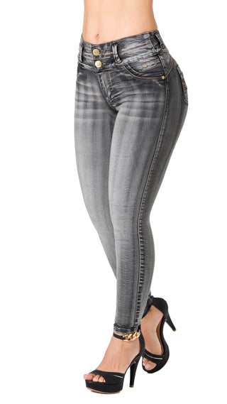 Jean Levanta Cola Skinny Ska 52609PNT-B - Gris