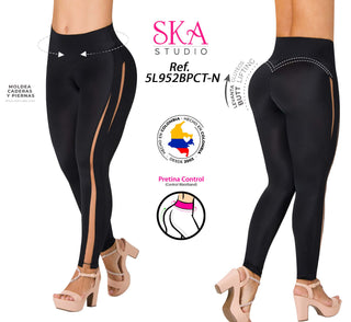 Legging Control Abdomen y Mesh 5L952BPCT-N - Negro