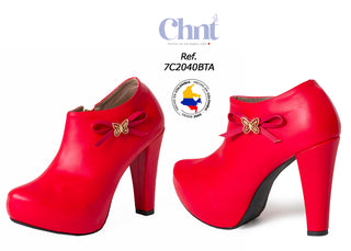 Botines con Detalle en Forma de Mariposa 7C2040BTA - Rojo