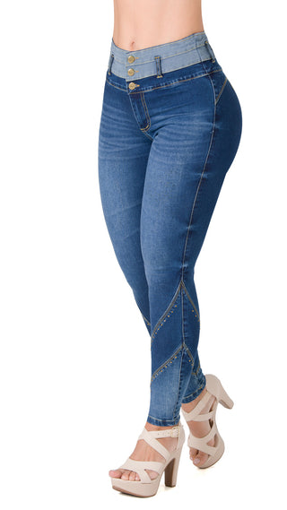 Jean LevantaCola Skinny Area7 40708PAT-N - Azul Oscuro