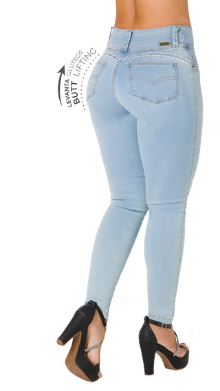 Golondrina Jeans Levantacola Bota Skinny 52287P-B - Azul Claro