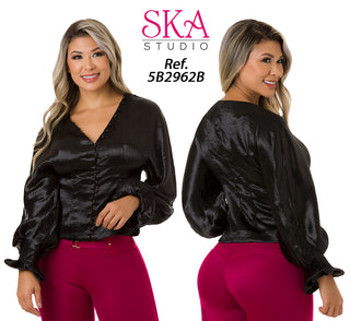 Blusa Manga Larga 5B2962B - Negro