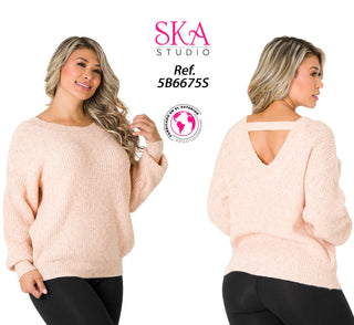 Suéter Cuello Redondo 5B6675S - Palo de Rosa