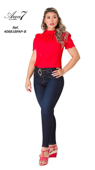 Jean Levanta Cola Skinny Area7 40681BPAP-B - Petroleo