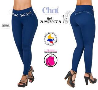 Legging LevantaCola 7L987BPCT-N - Azul