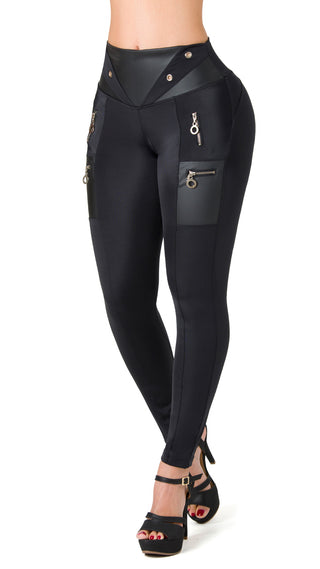 Leggings LevantaCola Pretina Control 7L867BPCP-N - Negro