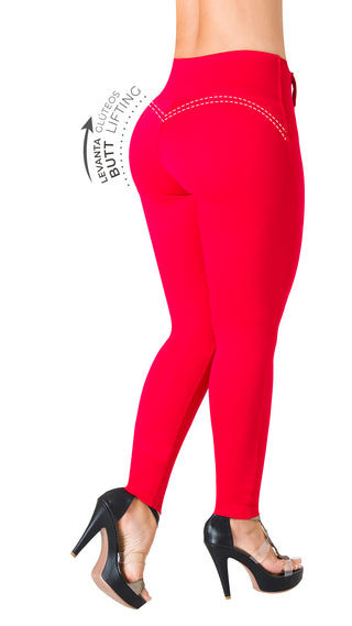 Legging Push-Up con Detalle en Pretina 2L947BPCP-N - Rojo