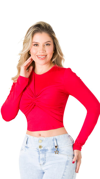 Blusa Manga Larga 2B6357B - Rojo