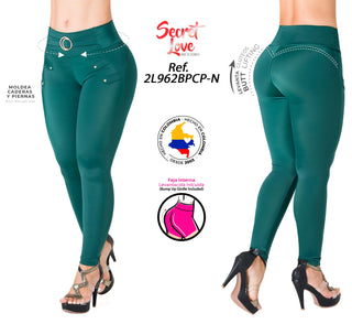 Legging Push-Up con Faja Interna 2L962BPCP-N - Verde