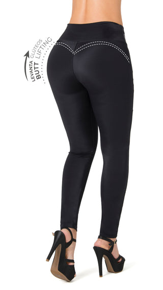 Leggings LevantaCola Pretina Control 7L867BPCP-N - Negro