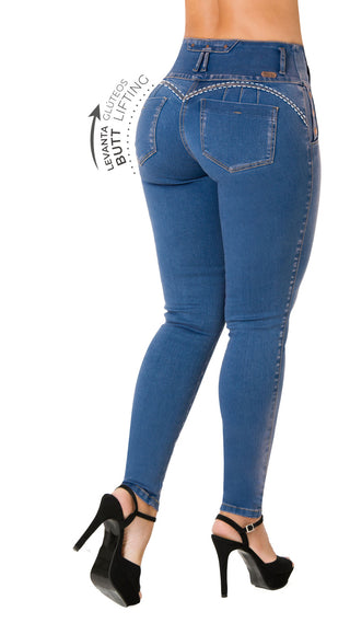 Jean LevantaCola Super Stretch  Chnt  71398PAP-B - Azul Medio