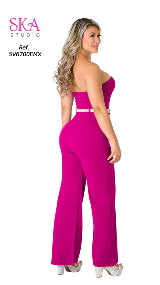 Jumpsuit con Cinturón 5V6700EMX - Morado