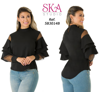 Blusa Manga Larga 5B3014B - Negro