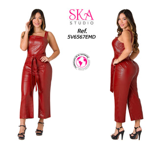 Jumpsuit Efecto Cuero 5V6567EMD - Rojo