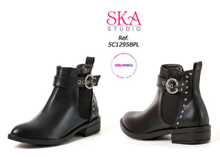 Botas Tacon Bajo Con juste 5C1295BPL - Negro