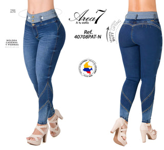 Jean LevantaCola Skinny Area7 40708PAT-N - Azul Oscuro