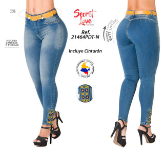 Jean LevantaCola Skinny Secret Love 21464PDT-N - Azul Medio